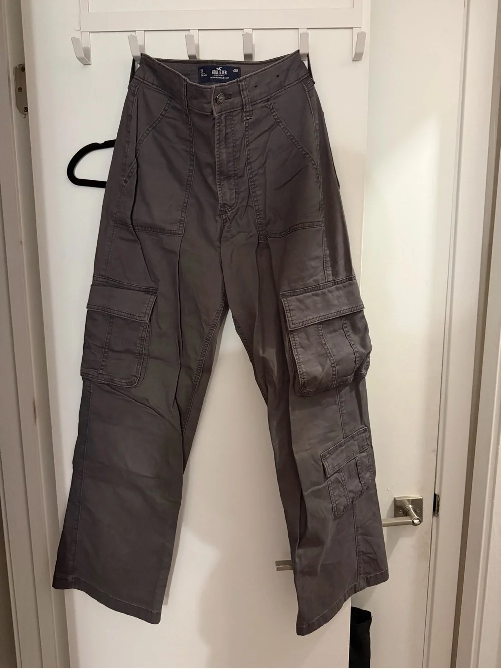 Hollister Charcoal High-Rise Baggy Pants